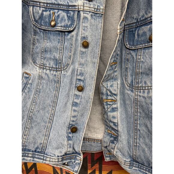 Vintage Wrangler Unisex Rugged Wear Denim Large Jacket Western Country Rodeo - Picture 4 of 7